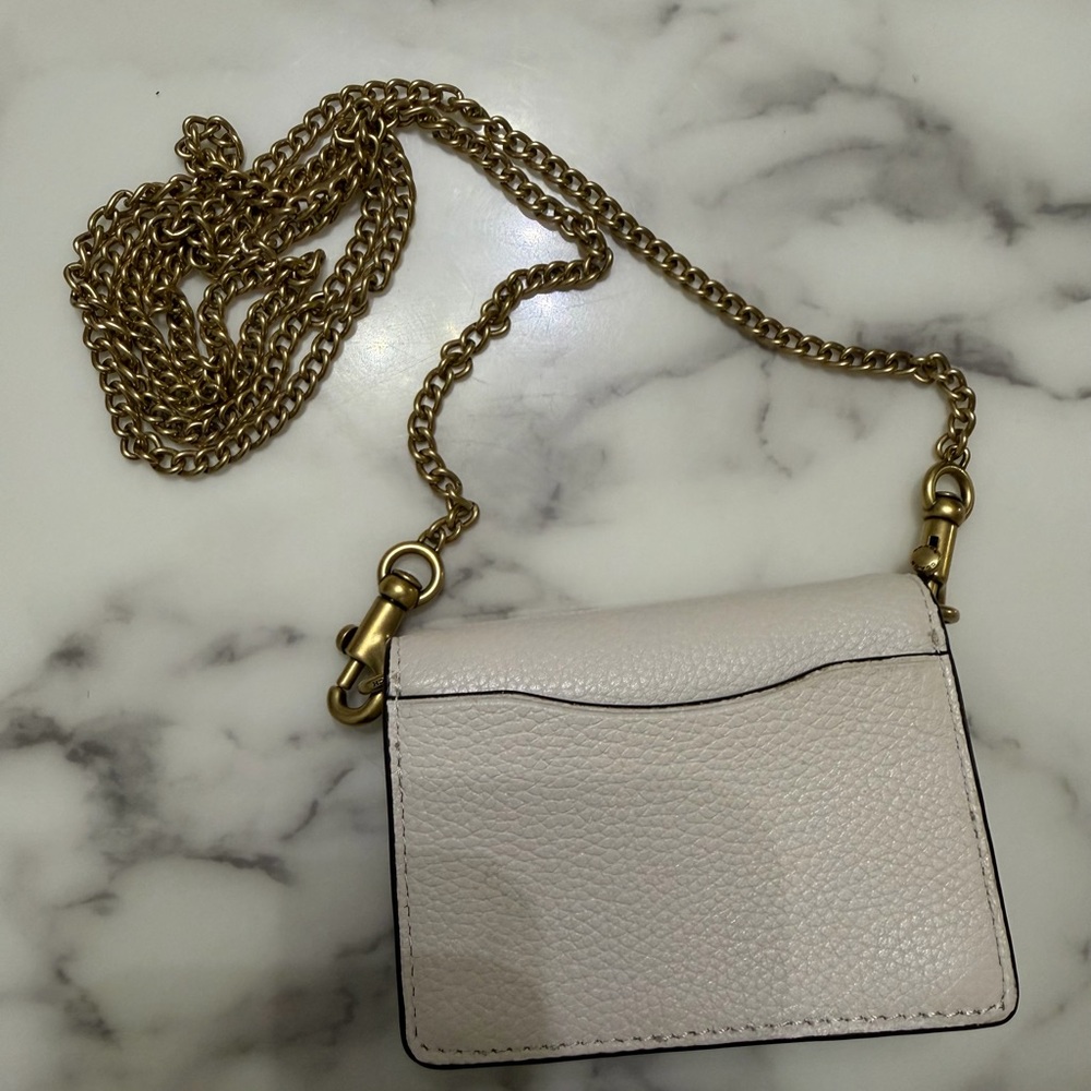 Coach Ivory Crossbody Bag with Gold Chain - Picture 2 of 5